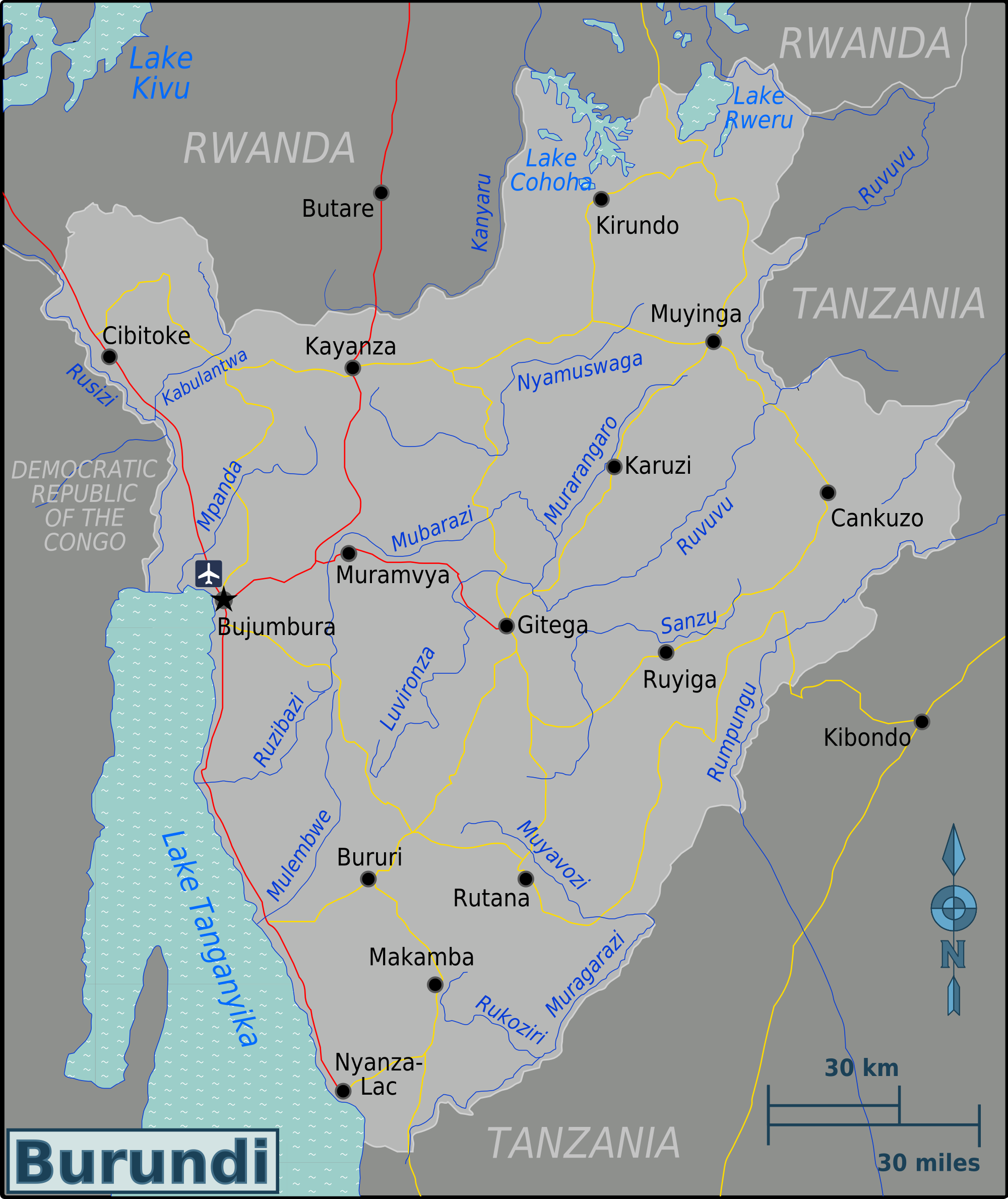 Insieme per ruzira onlus mappa burundi